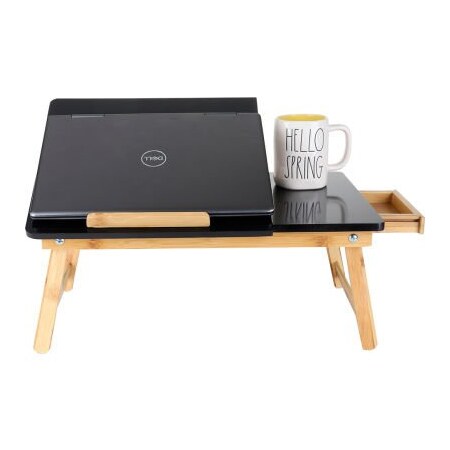 Ems Mind Reader. Mind Reader Bamboo Lap Desk with Tilting Top For Laptop, Black BEDTRAYBM-BLK